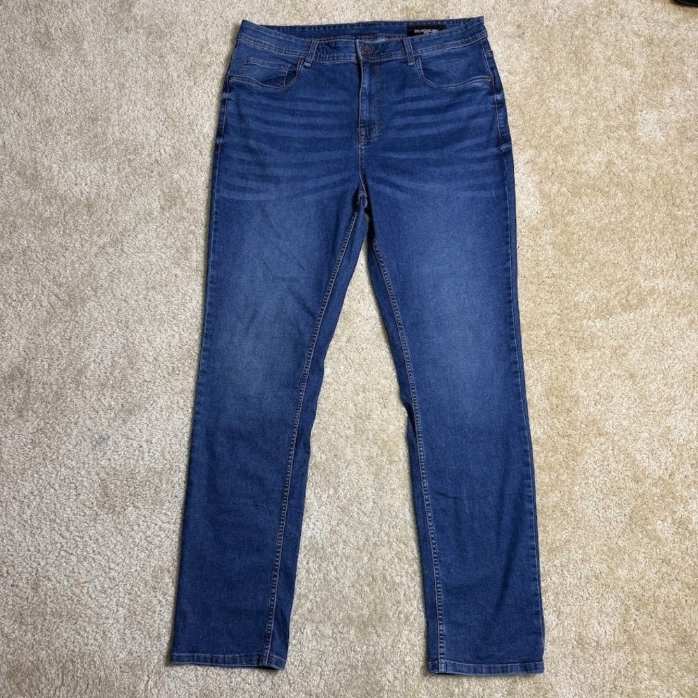 The Perfect Jean Slim Thick Jeans Mens 38x34 Blue Stretch Denim Pants NYC